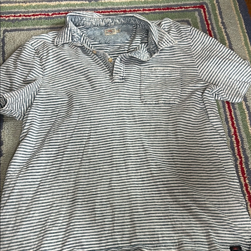 Faherty Men's Striped Polo Shirt